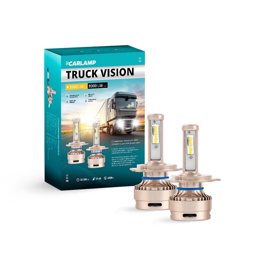 Лампы светодиодные Carlamp H4 Truck Vision Led для грузовых авто 24В 3500 Lm 6000K (TVH4)