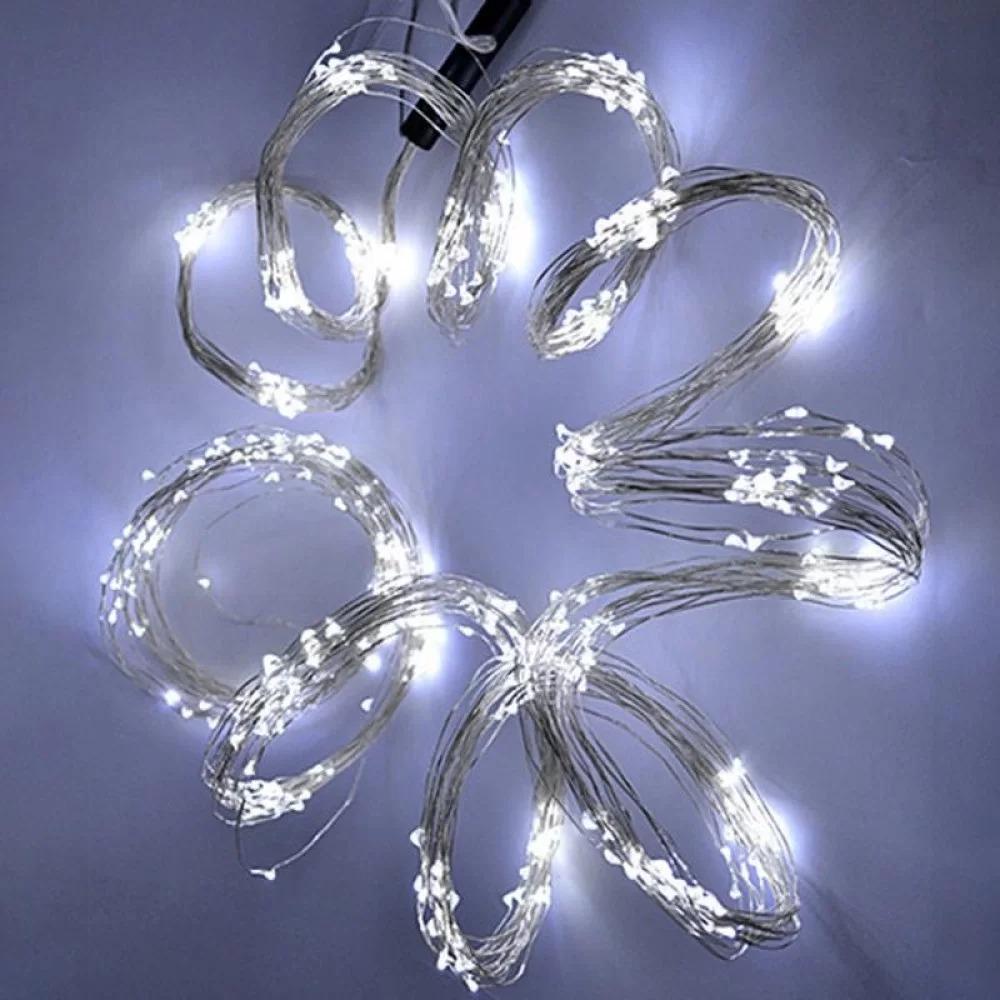 Гирлянда Конский хвост LED 240 шнур 12 нитей немигающая 2 м Холодный белый (1-178)