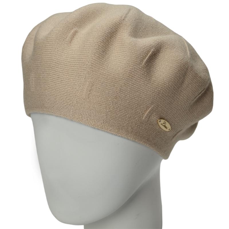 Берет двойной женский из вискозы Lirus Дейзи one size Лен