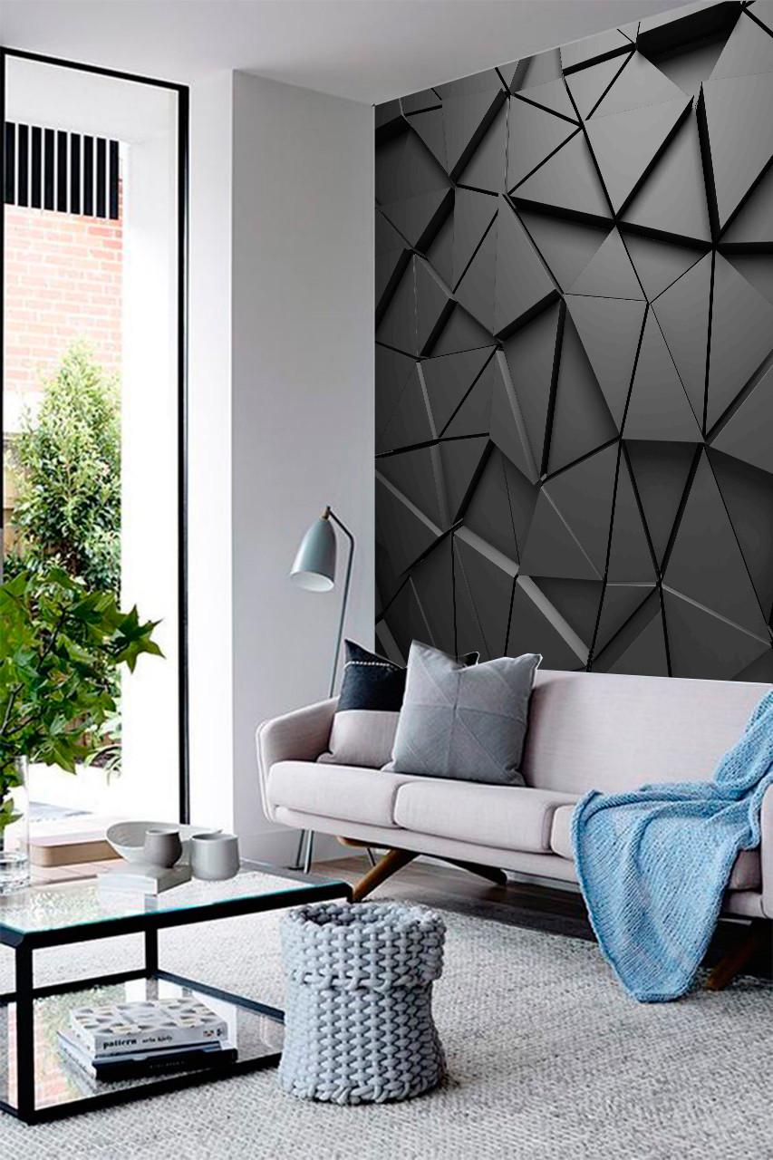 Фотошпалери флізелінові абстракція для спальні/зали/кухні Трикутні призми