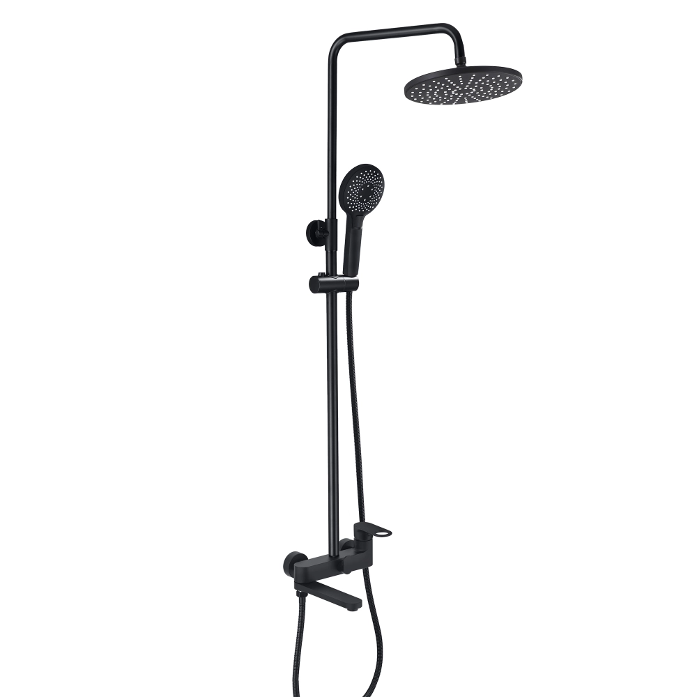 Душевая система со смесителем Qtap Jay QTJAY111BLM45549 на три потребителя с изливом (FRRS00051673)