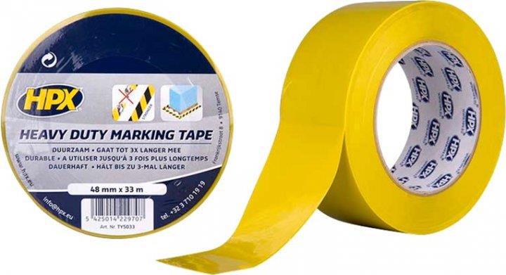 Лента для маркировки пола самоклейка HPX HPX TY5033 33 м x 50x0,3 мм от -40 °С до 80 °С ПВХ Желтый (23676288)