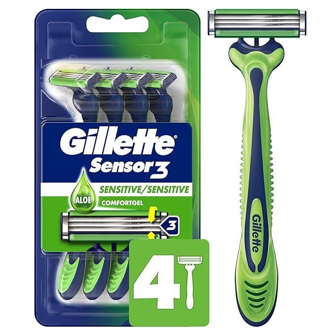Станки одноразові для чоловіків Gillette Sensor3 Sensitive 4 шт.