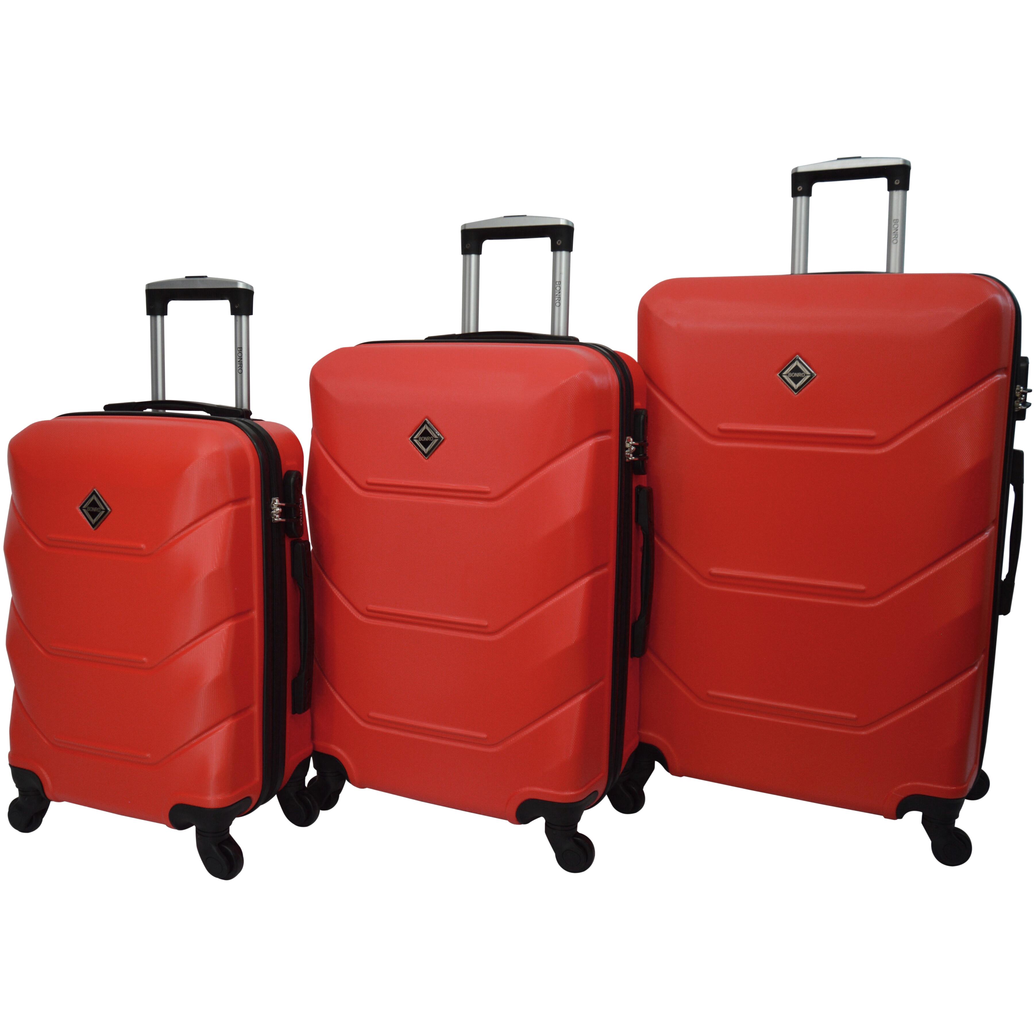 Набір валіз Bonro 2019 3 штуки Червоний (42401075)