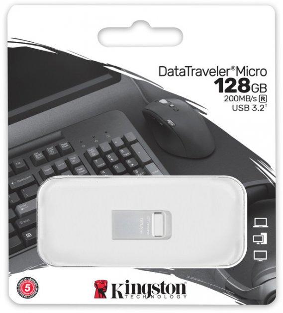 Флэш-память Kingston DataTraveler Micro USB 200MB/s 128 Гб (DTMC3G2/128GB) - фото 4