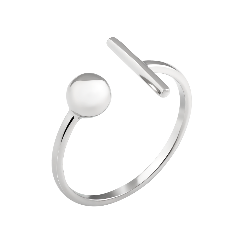 Кольцо серебряное Геометрия притяжения на фалангу без вставок р. 18