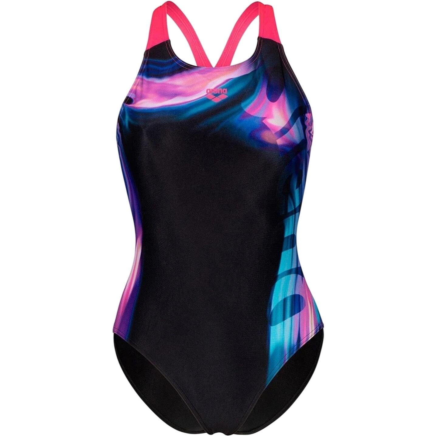 Купальник женский Arena DREAMHLINE SWIMSUIT V BACK р. 40 Черно-розово-голубой (008328-500)