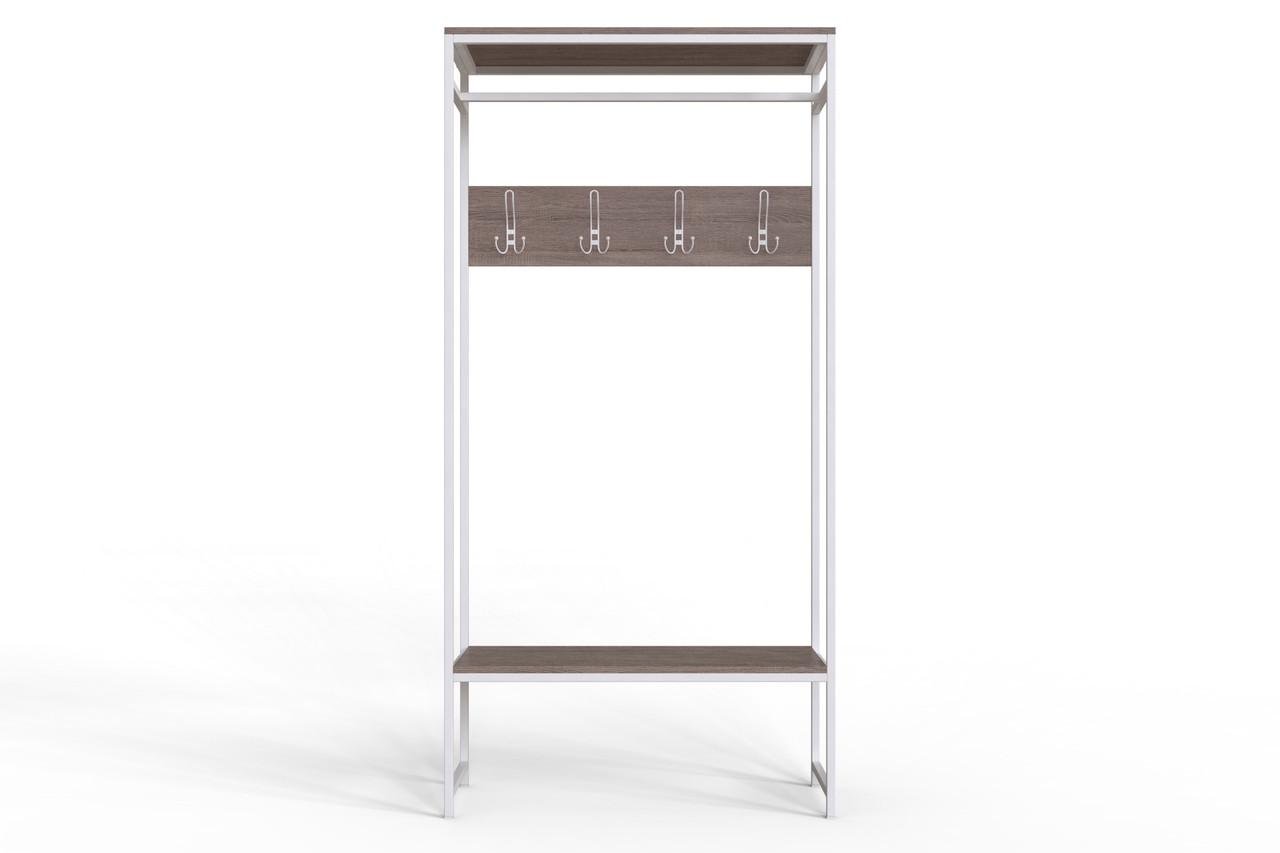 Вішалка модульна підлогова Ferrum-decor Треліс 14 ДСП 16 мм 180x90x38 см Білий/Дуб Сонома Трюфель (FRD-104353)