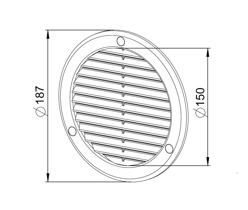 Решітка вентиляційна кругла Awenta TRU18 Ø 150 мм з сіточкою Білий - фото 3