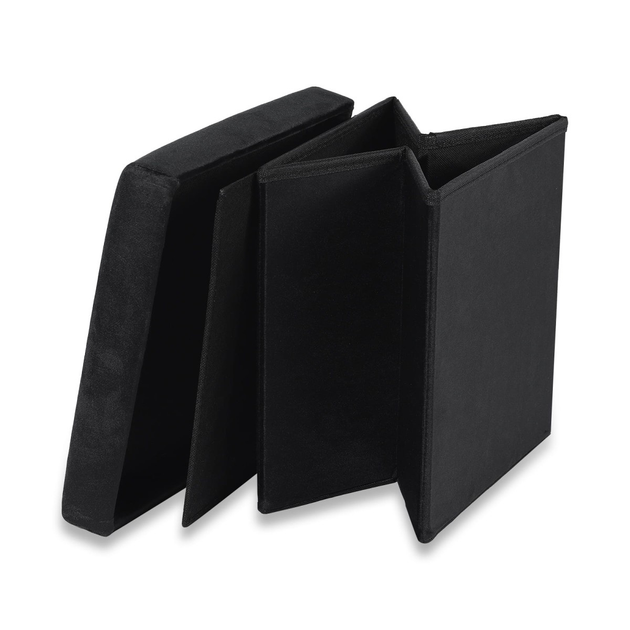 Пуф раскладной Velvet М 30х30х30 см Черный (2053) - фото 4 Пуф раскладной Velvet М 30х30х30 см Черный (2053) - фото 4