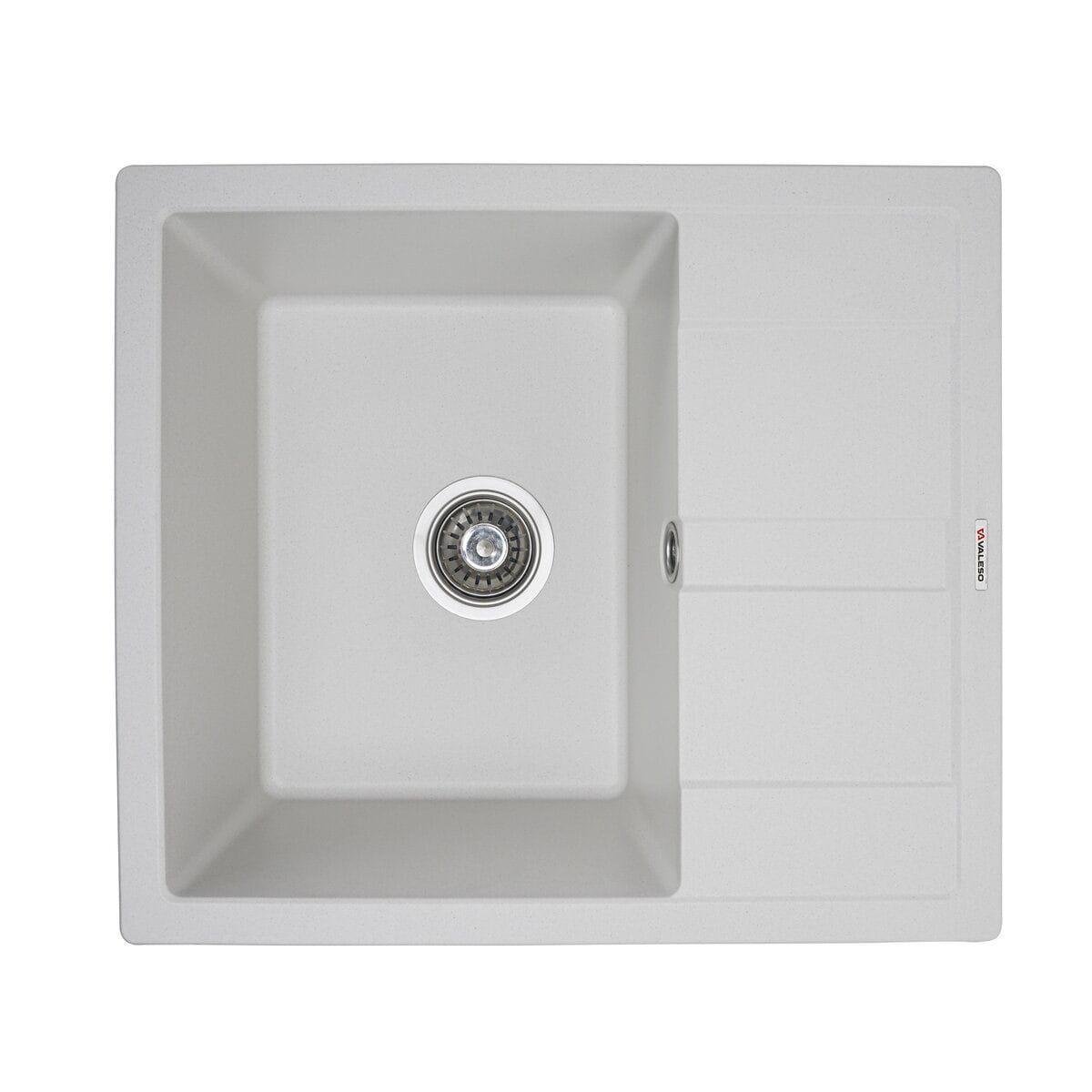 Мойка гранитная Valeso Aria 580х510 врезная прямоугольная Белоснежный матовый (PLTM-SP000046874)