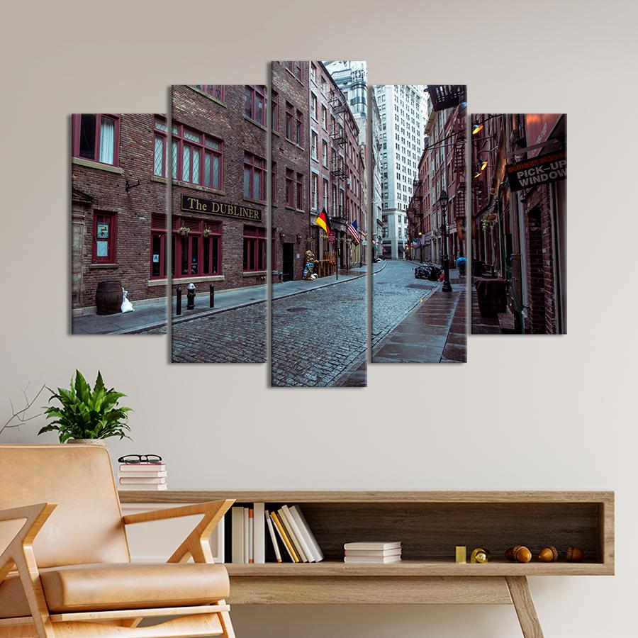 Картина міста Вулиця нижнього Мангеттена Стоун-стріт 187x119 см (A855-5)