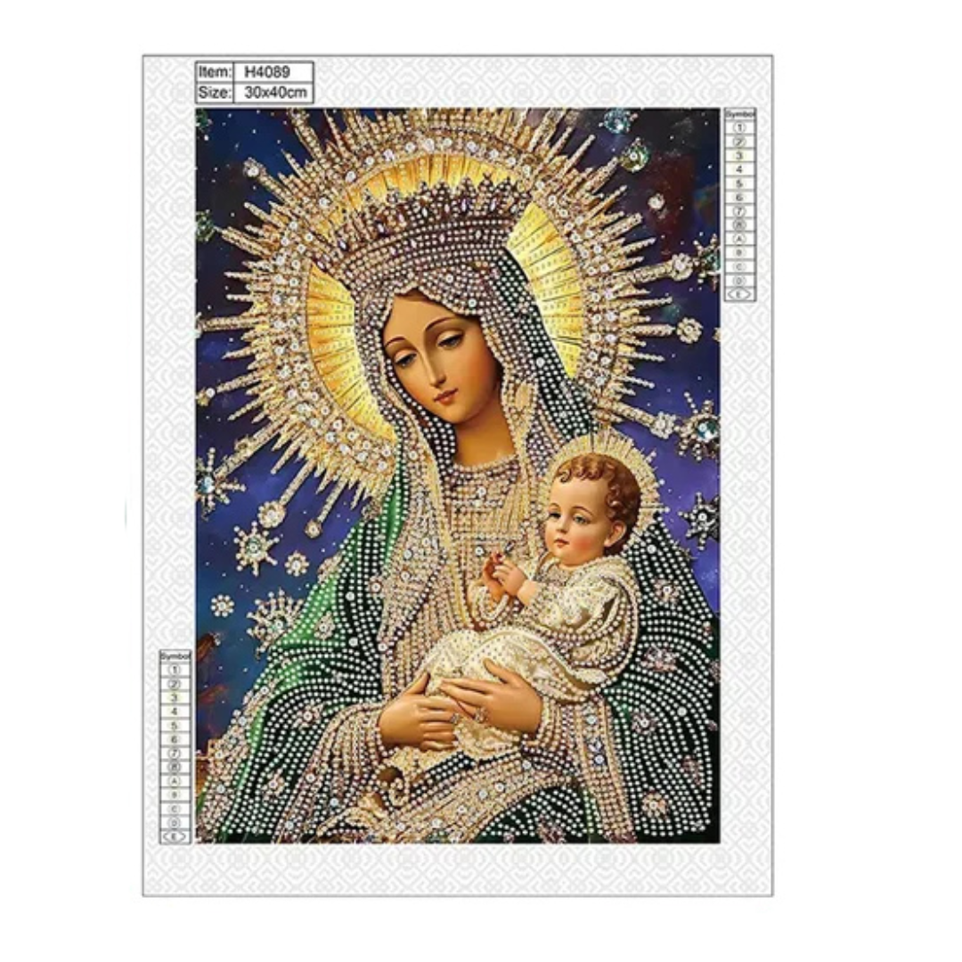 Алмазная мозаика Дева Мария 40х30 см (C01997)