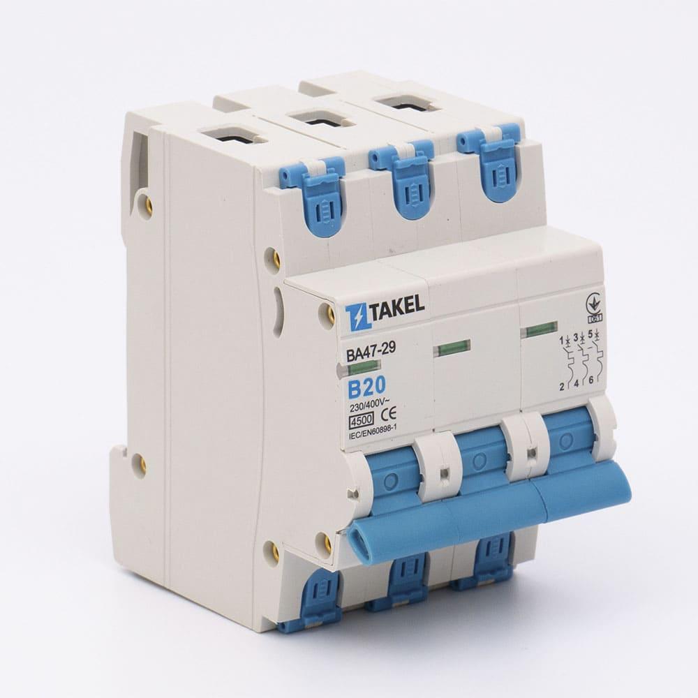 Автоматичний вимикач TAKEL ВА47-29-В 3Р 4,5КА 20А