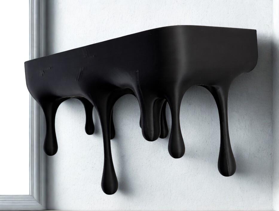 Дизайнерская полочка Капля Drip Shelf декор 22x13x10 см Матовый черный (2871629435)