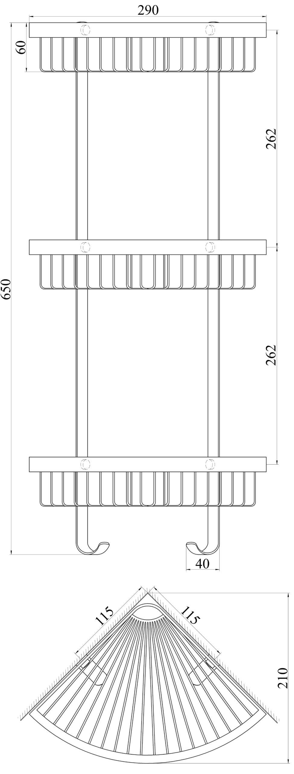 Полка угловая для ванной комнаты TOPAZ 4115-3 - фото 3