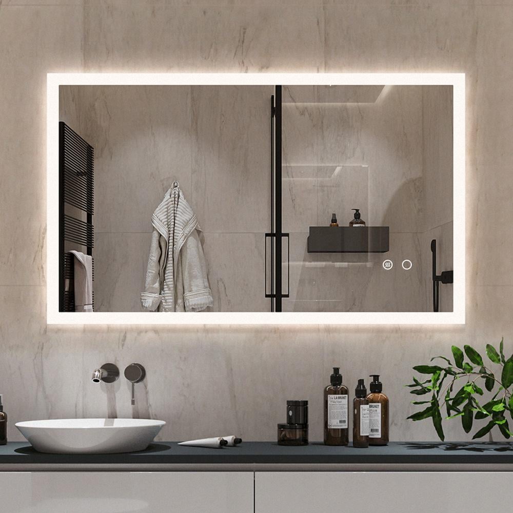 Зеркало Dim Dzerkal STRONA с LED-подсветкой + сенсорное управление + подогрев 90х70 см (2004)