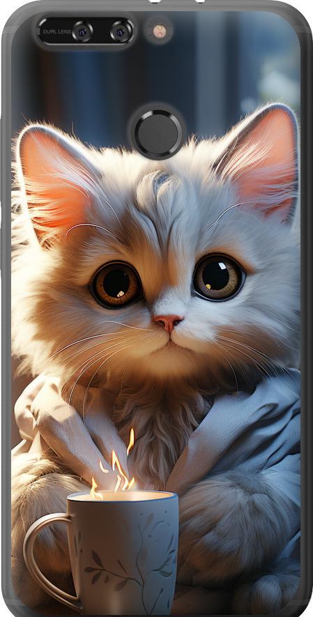 Чохол на Huawei Honor V9 / Honor 8 Pro Білий кіт (5646u-1246-42517)