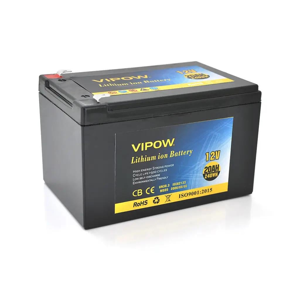 Батарея аккумуляторная литиевая Vipow 12 V 20Ah с элементами Li-ion 18650 со встроенной ВМS платой 3S10P