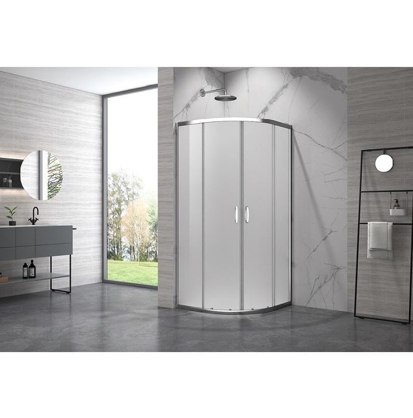Душова кабіна Armaform Elbe Satin напівкругла 90x90x190 см скло матове 5 мм без піддона Хромований (110-092112)