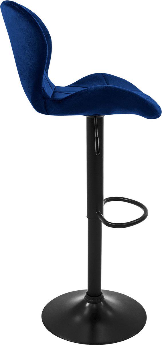 Барный стул со спинкой Bonro B-087 велюр Синий/Черный (5244) - фото 9