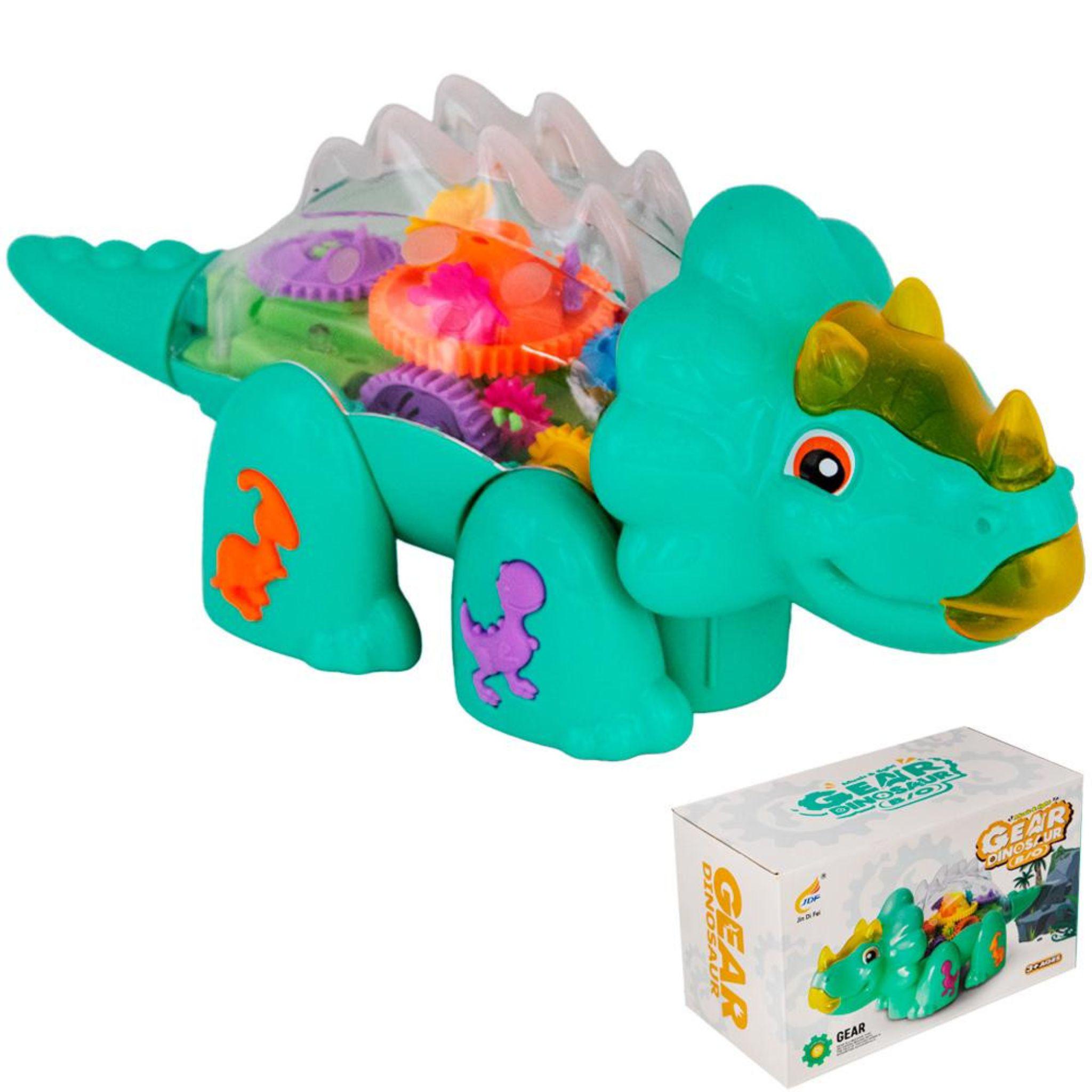 Интерактивная игрушка Gear Dinosaur Triceratops с шестернями музыкой и подсветкой (8702)