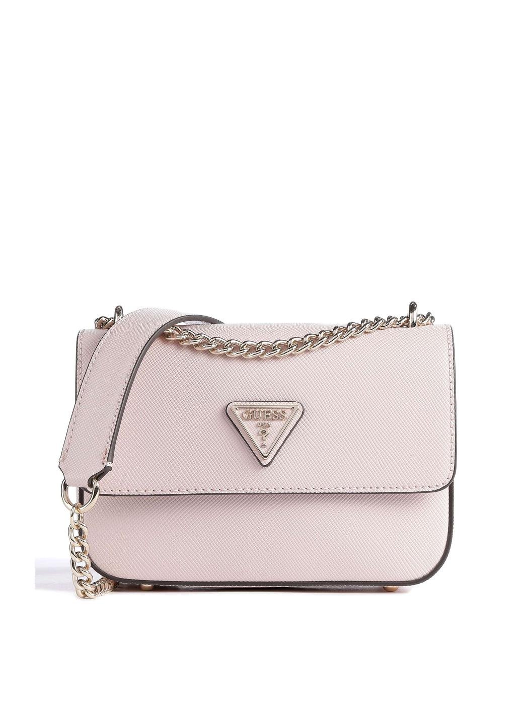 Сумка крос боді жіноча з еко шкіри GUESS ECO ELEMENTS CNVRTBL XBDY FLAP Бежево-рожевий (HWEVG876721 LTR)