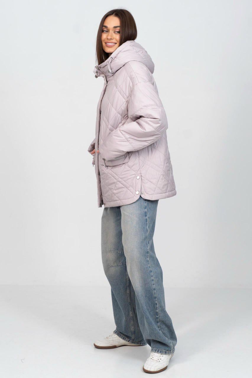 Куртка женская весенняя на флисе р. 56 Жемчужный (33304692)