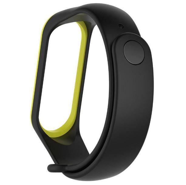 Силіконовий ремінець Primo для фітнес-браслету Xiaomi Mi Band 3 Black/Green (775959088) - фото 3