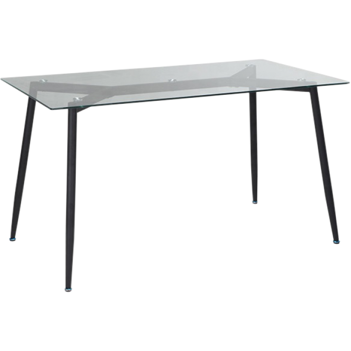 Стол обеденный стеклянный GT K-4006 140x80x76 см см Clear glass/Black Стол обеденный стеклянный GT K-4006 140x80x76 см см Clear glass/Black