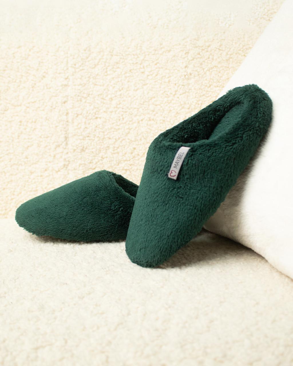 Тапочки домашние махровые закрытые утепленные Изумрудный (2140835968)