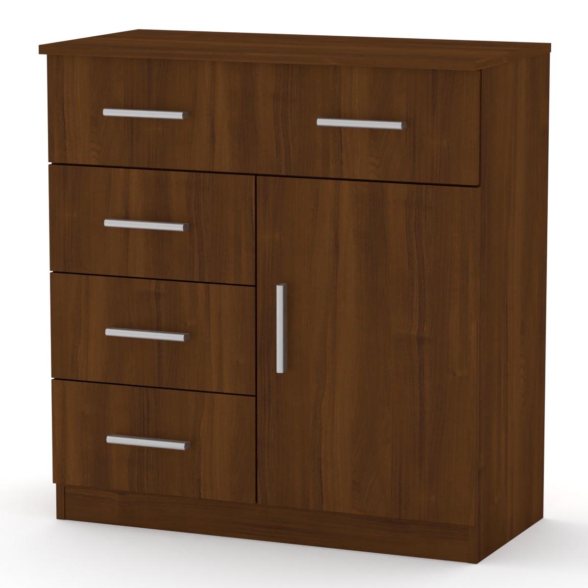 Комод Компанит с ящиками и дверцей 80х39х84,9 см Орех эко (26913844) - фото 1 Комод Компанит с ящиками и дверцей 80х39х84,9 см Орех эко (26913844) - фото 1