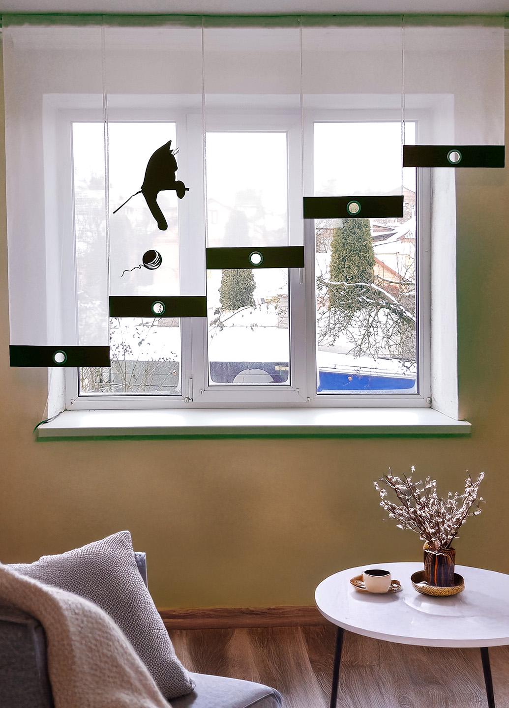 Комплект панельных занавесок Котик и клубок ниток 5 шт. карниз 200 см Молочный с шоколадным (27_1п) Комплект панельных занавесок Котик и клубок ниток 5 шт. карниз 200 см Молочный с шоколадным (27_1п)