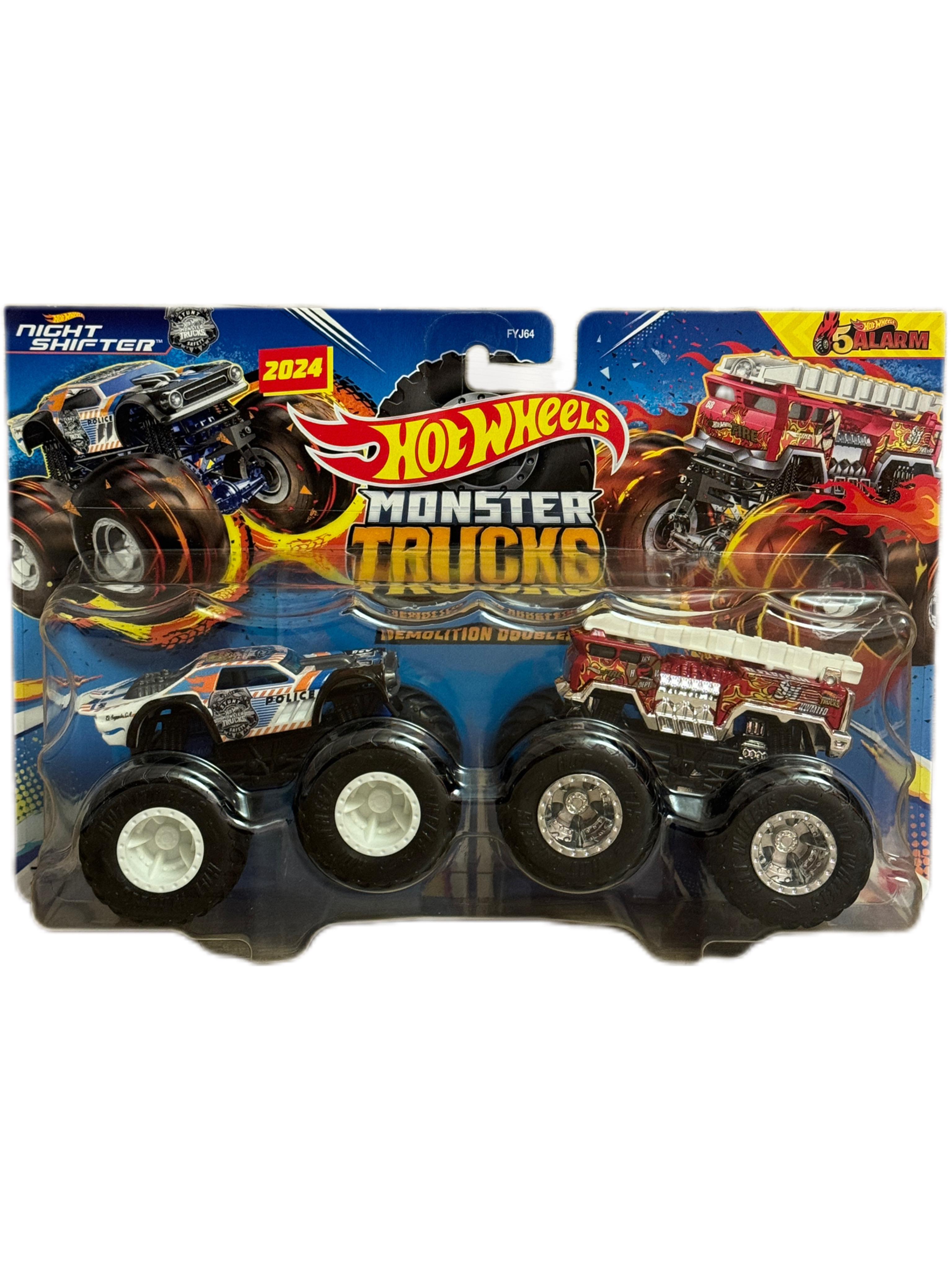 Набор машинок Hot Wheels Monster Trucks Demolition Doubles Night Shifter Vs 5 Alarm 2024 (15013107)