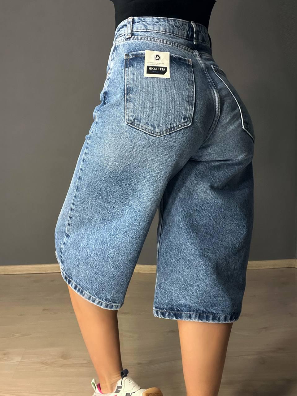 Шорты женские джинсовые Mikaletta 9713 бермуды длинные р. 25 Светло-синий (4273) - фото 2