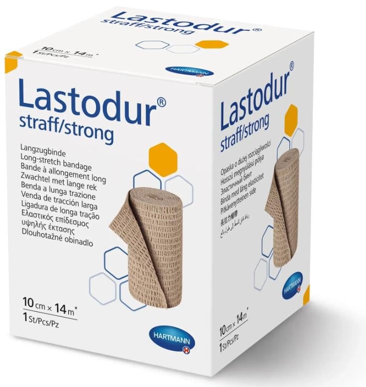 Бинт эластичный высокой растяжимости Lastodur straff strong тугой 10 см 14 м