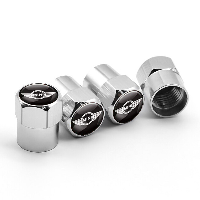 Набор защитных колпачков на ниппель SUNROZ Caps для MINI Cooper Short Silver Мини Купер 4 шт. (A-67681)