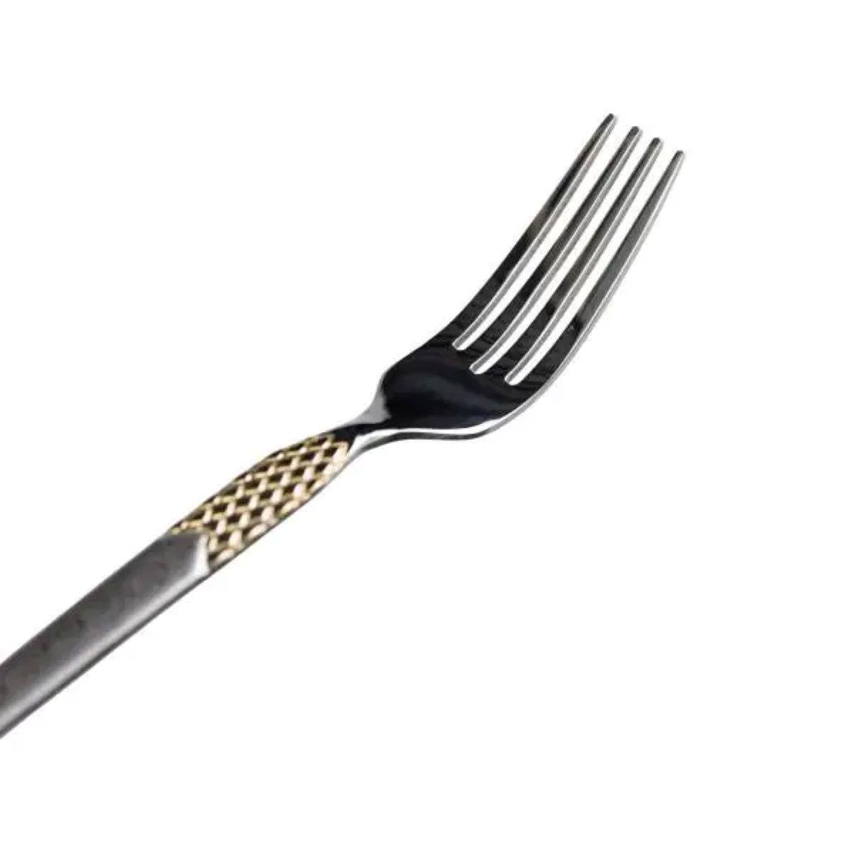 Набор десертных вилок 6шт. 15,5 см Серебряный с золотом - фото 3 Набор десертных вилок 6шт. 15,5 см Серебряный с золотом - фото 3