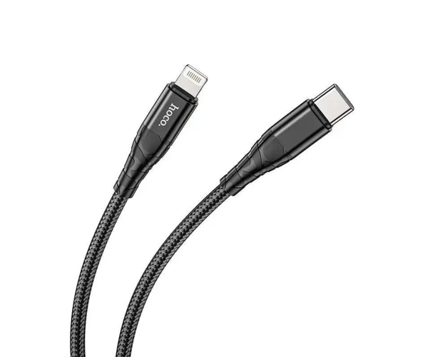 Кабель Data Hoco DU02 Max Lightning Type-C PD 20W 1 м Чорний