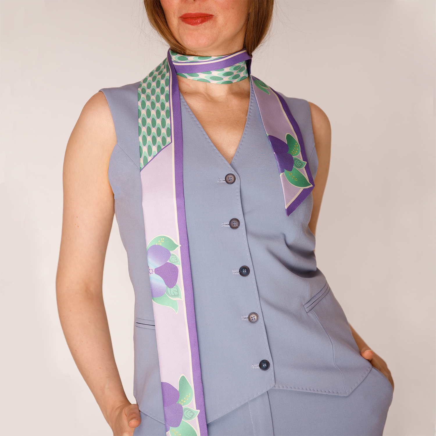 Твилли шелковый Liane House Чувственный Барвинок из натурального итальянского шелка твил 6x160 см Сиреневый