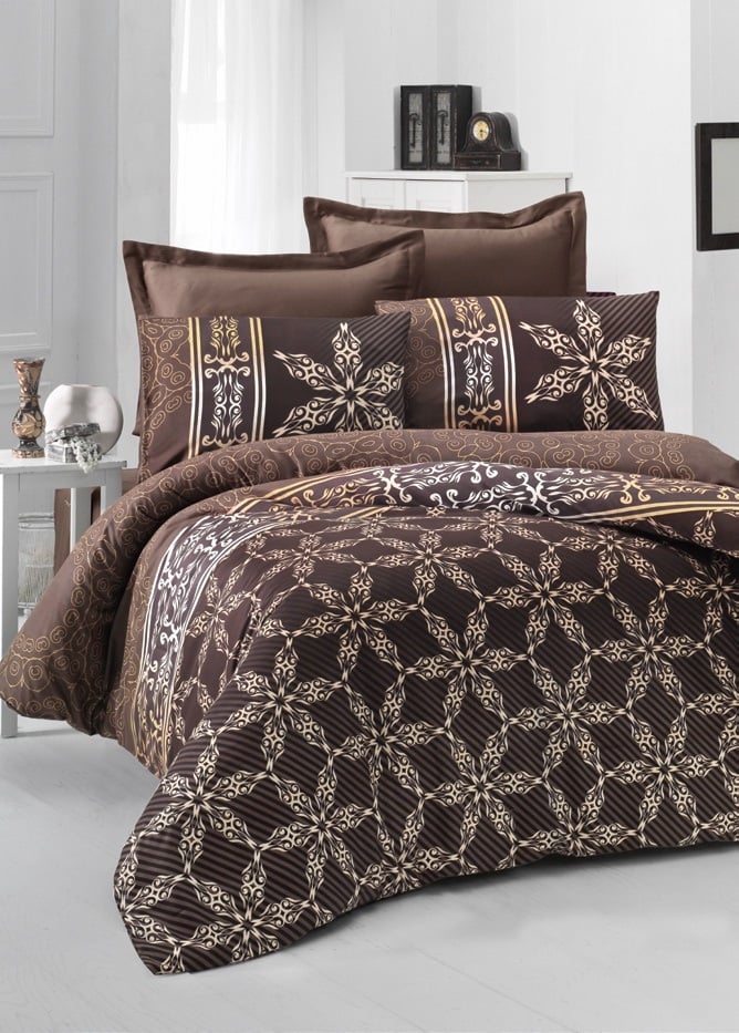Комплект постельного белья Victoria Sateen Alisa 200х220 см/50х70 см 2 шт./70х70 см 2 шт. Коричневый