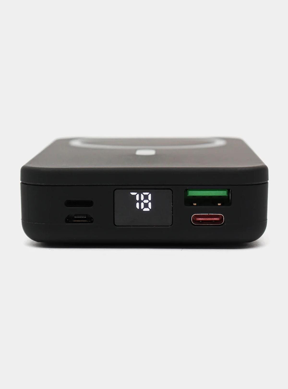 Повербанк OnePro з magsafe та кабелями Type-C Lighthing 10000 mah Чорний (73742) - фото 10 Повербанк OnePro з magsafe та кабелями Type-C Lighthing 10000 mah Чорний (73742) - фото 10