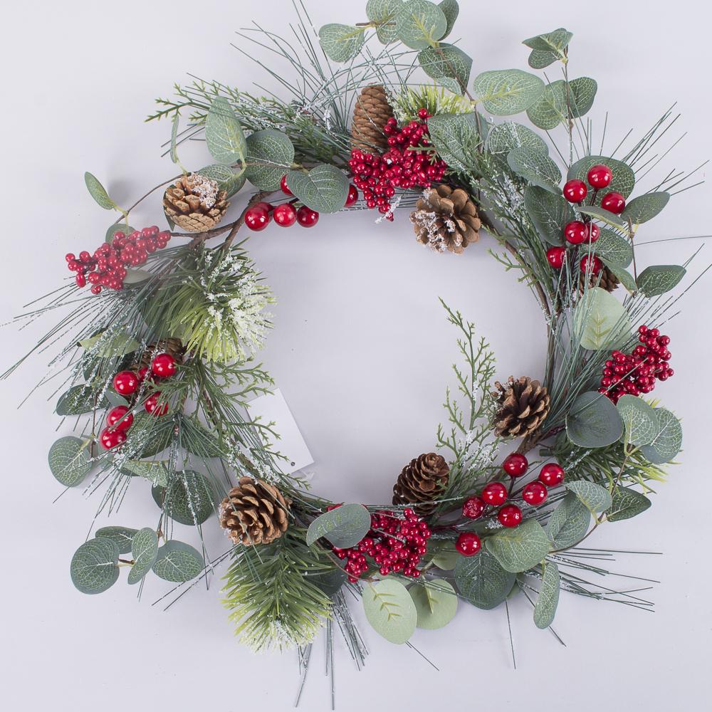 Вінок з ялини та евкаліпта 43 см (3737)