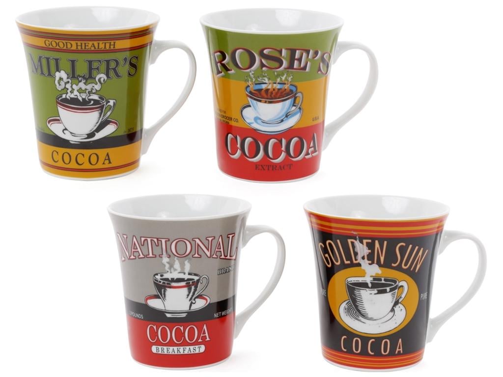 Чашка Retro Cocoa 4 дизайна 375 мл набор 4 шт. (BDI-334-412)