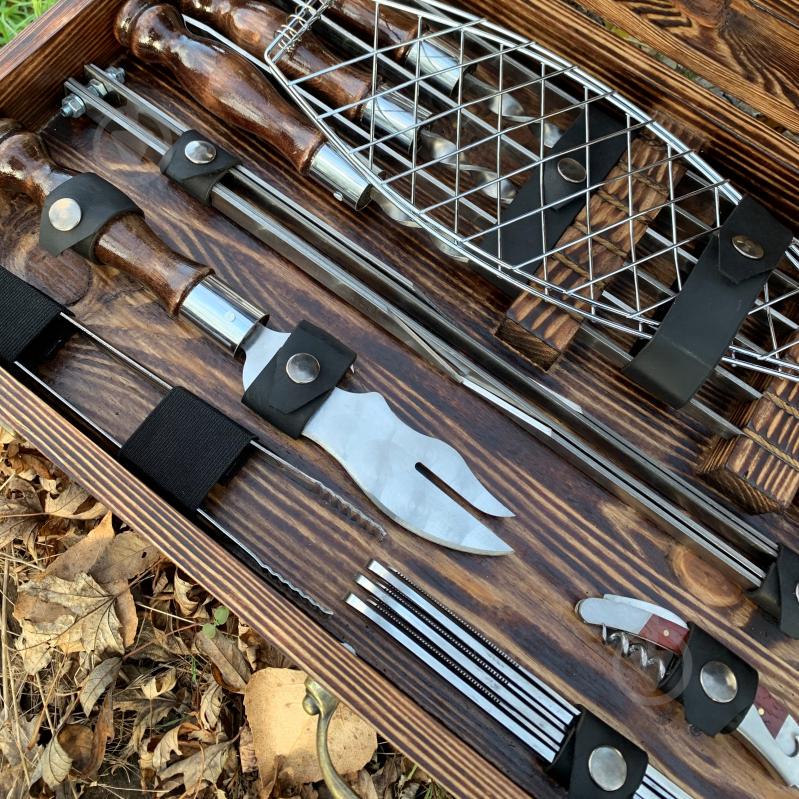 Набір шампурів Gorillas Market Бізон Gorillas BBQ у дерев'яній коробці (hub_XDSi53198) - фото 5 Набір шампурів Gorillas Market Бізон Gorillas BBQ у дерев'яній коробці (hub_XDSi53198) - фото 5