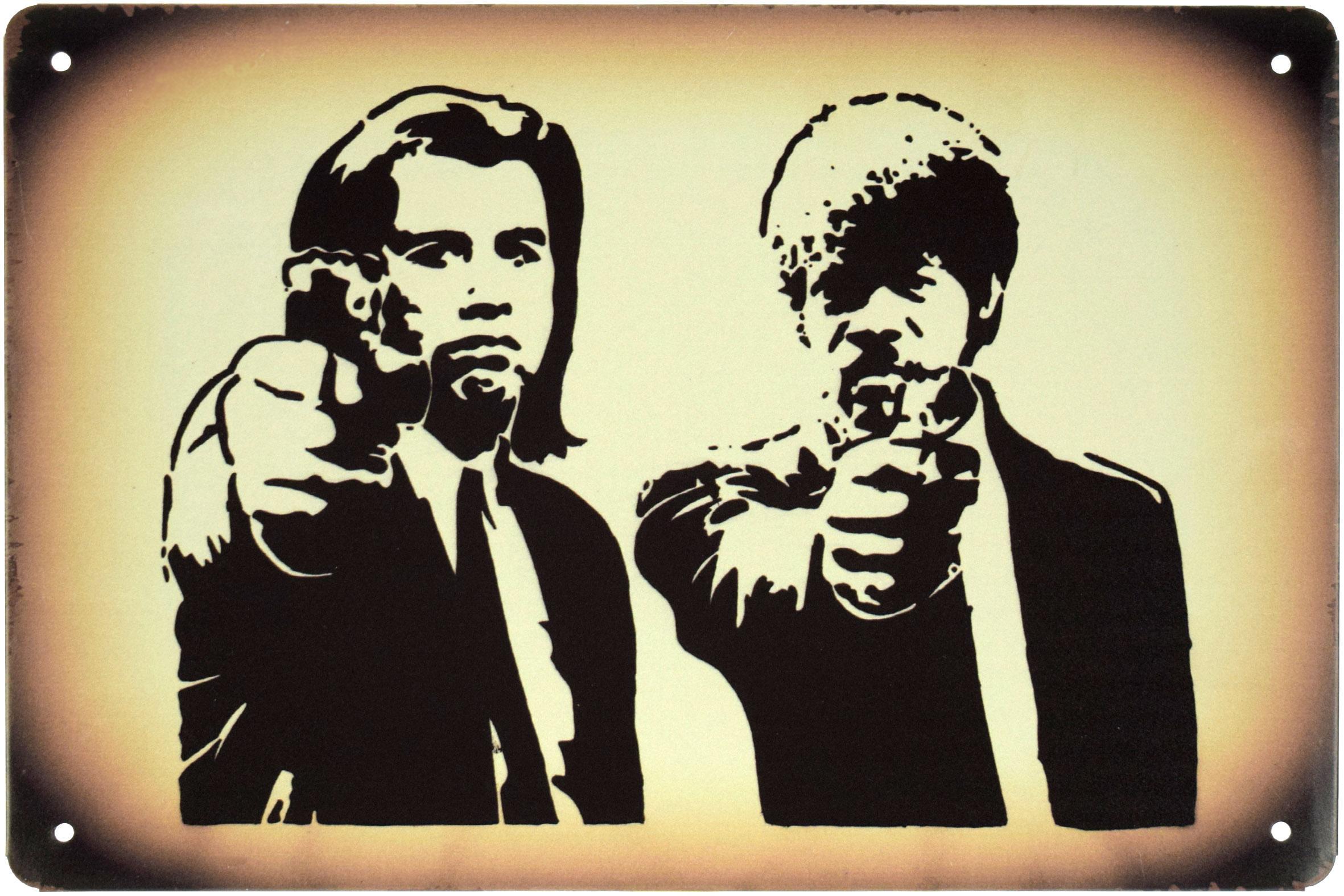 Табличка металлическая Криминальное Чтиво Арт/Pulp Fiction 20x30 см