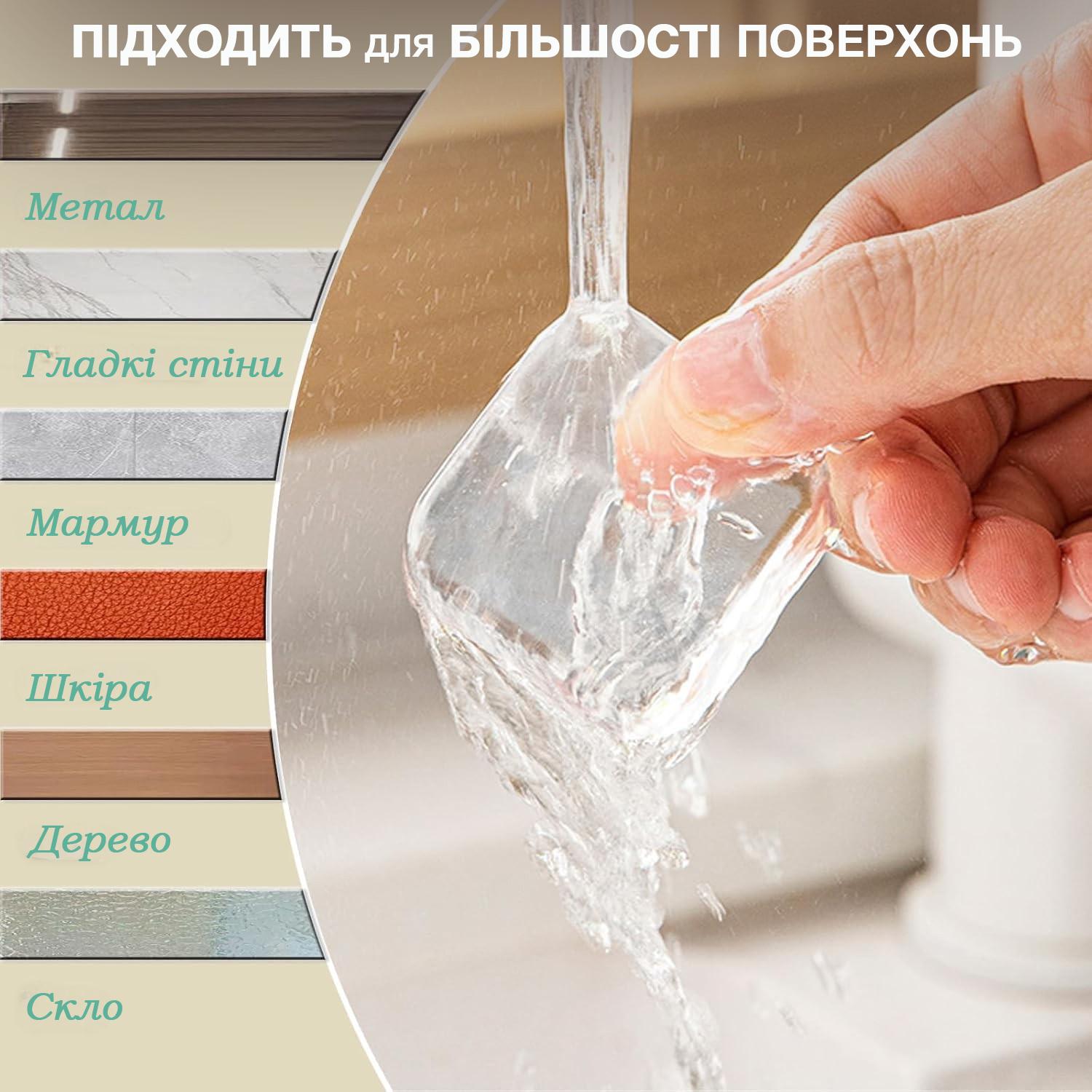 Стопор дверной силиконовый настенный квадратный 2 шт. Прозрачный (79_6_0_1С) - фото 6