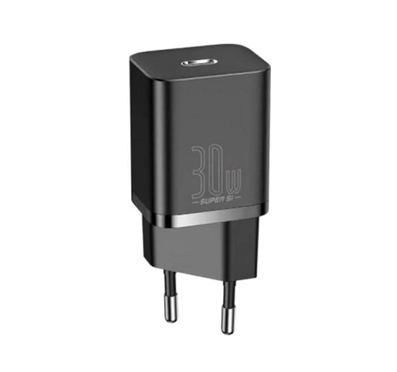 Зарядное устройство BASEUS Super Si quick charger IC EU 30W Black (CCSUP-J01) - фото 1