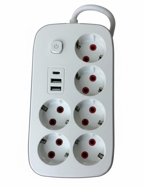 Переноска Power Socket 5 м 6 розеток 3 USB порта 2500W (2104618794) - фото 4