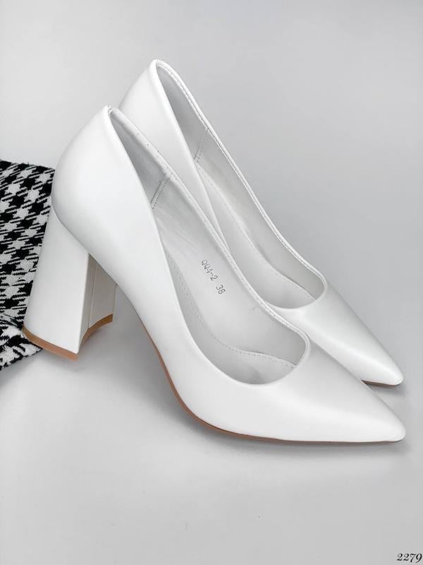 Туфлі жіночі на каблуку весільні Панда р. 36 23 см Білий (2279-36) - фото 8